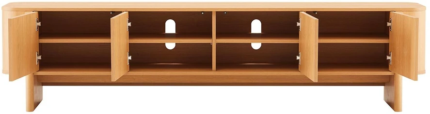 TV staliukas Home4You Televizoriaus staliukas „MORBEN“ 202,5 x 42 x H50 cm, melaminas su ąžuolo dekoru