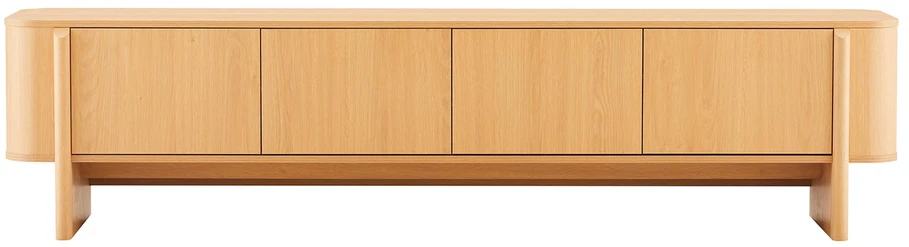 TV staliukas Home4You Televizoriaus staliukas „MORBEN“ 202,5 x 42 x H50 cm, melaminas su ąžuolo dekoru