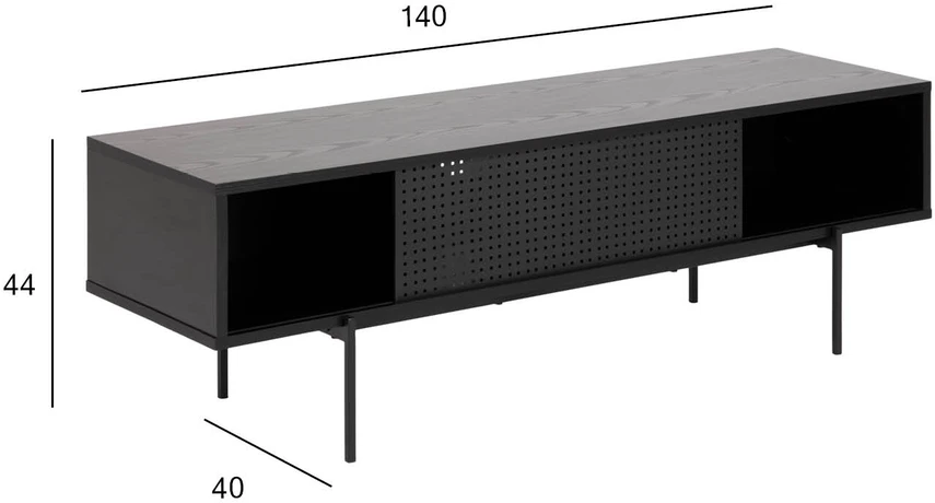 Home4You TV staliukas ANGUS 140x40xH44cm, juodas
