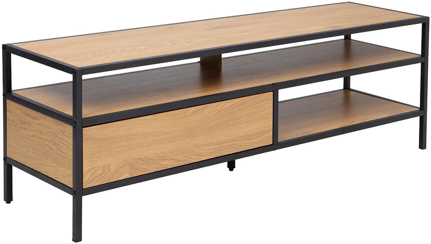 Home4You TV staliukas HEDVIG 120x33xH40cm, uosis/juodas