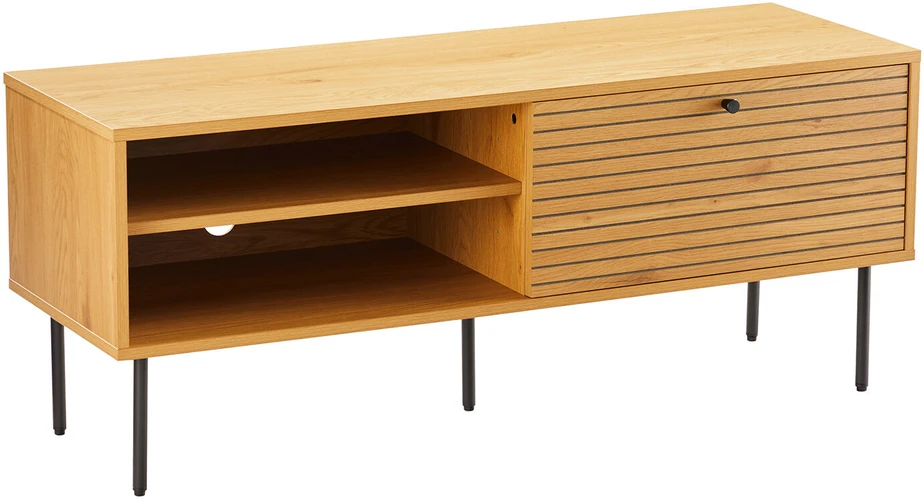 Home4You TV staliukas LINE 120x40xH50cm, melaminas su ąžuolo žieve
