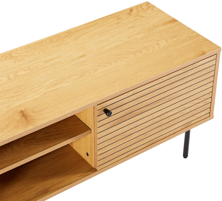 TV staliukas Home4You TV table LINE 150x40xH50cm, melamine with oak decor