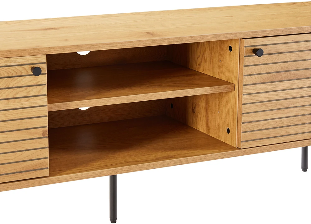 TV staliukas Home4You TV table LINE 150x40xH50cm, melamine with oak decor