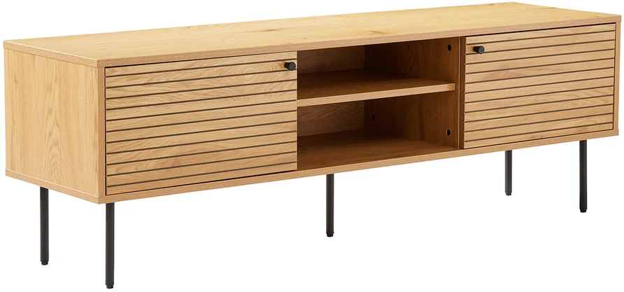 TV staliukas Home4You TV table LINE 150x40xH50cm, melamine with oak decor