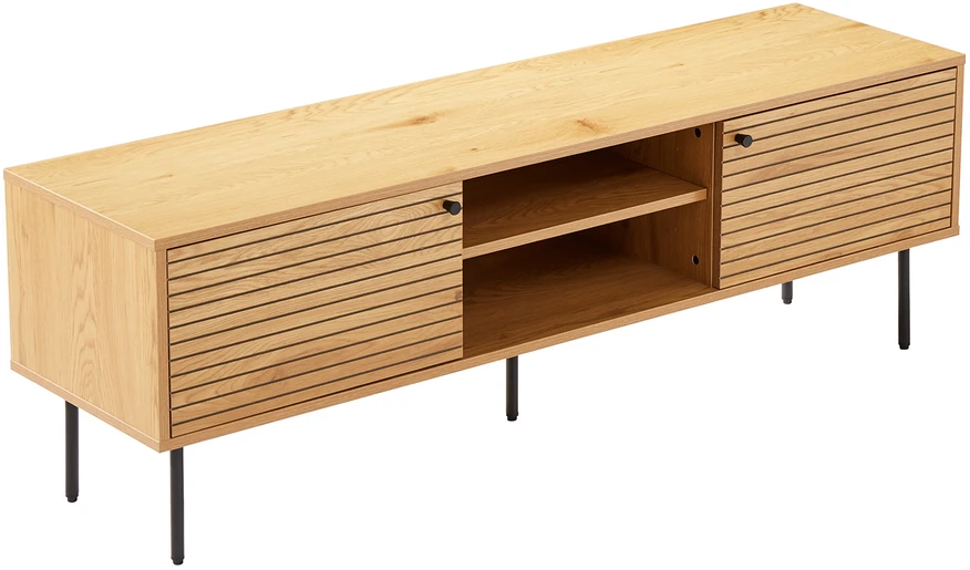 TV staliukas Home4You TV table LINE 150x40xH50cm, melamine with oak decor