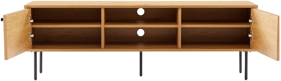 TV staliukas Home4You TV table LINE 150x40xH50cm, melamine with oak decor