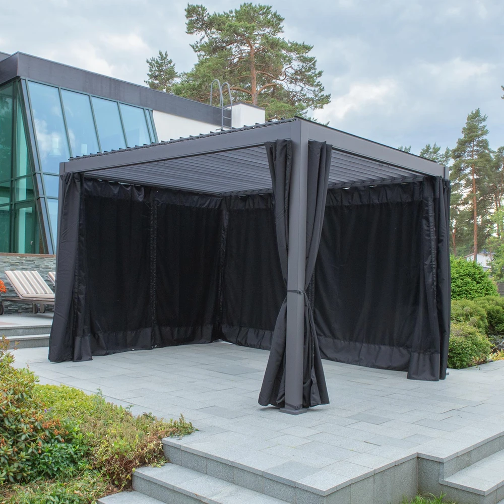 Home4You Šoninės pavėsinės sienelės MIRADOR, 3x3 m, juodos
