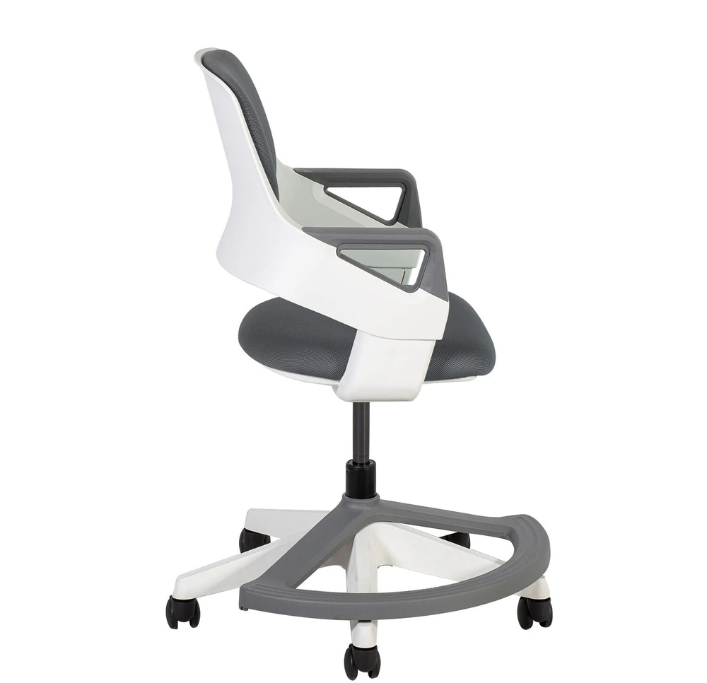 Home4You Vaikiška kėdė ROOKEE, 64x64xH76-93cm, spalva: pilka, rėmas: baltas plastikas