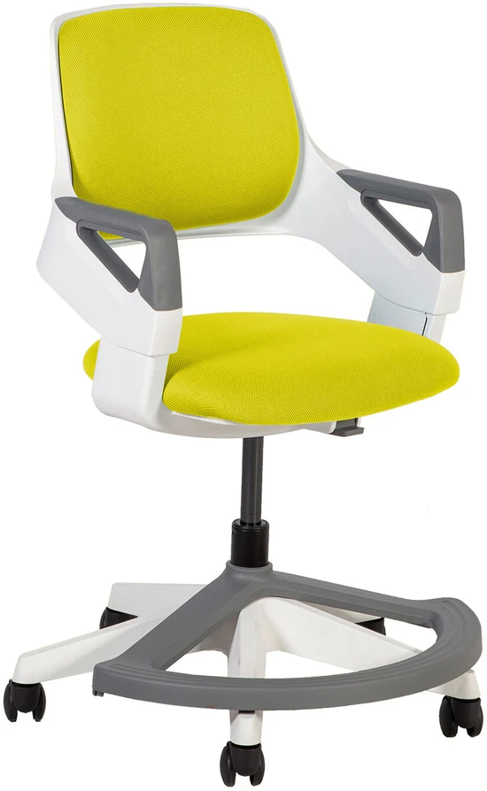 Home4You Vaikiška kėdė ROOKEE, 64x64xH76-93cm, spalva: geltona, rėmas: baltas plastikas