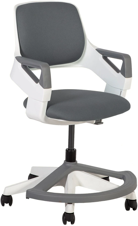 Home4You Vaikiška kėdė ROOKEE, 64x64xH76-93cm, spalva: pilka, rėmas: baltas plastikas