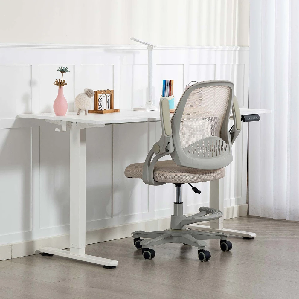 Home4You Vaikiška kėdė EMMY su kojų atrama Smėlio spalvos