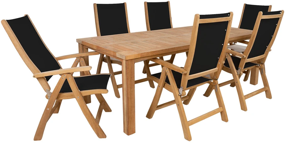 Lauko baldų komplektas Home4You Valgomojo komplektas BALI su 6 kėdėmis