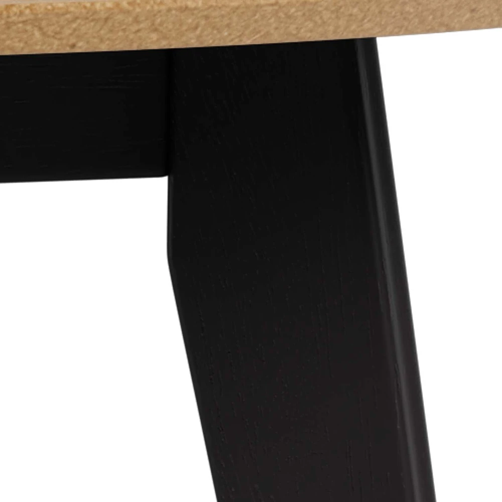 Home4You Dining table ROXBY D105xH76cm, oak/juodas
