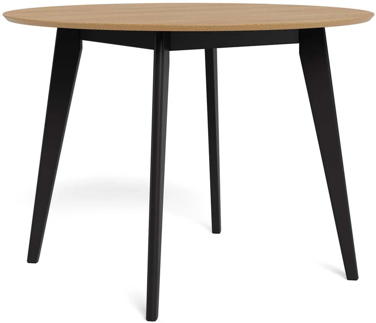 Home4You Dining table ROXBY D105xH76cm, oak/juodas