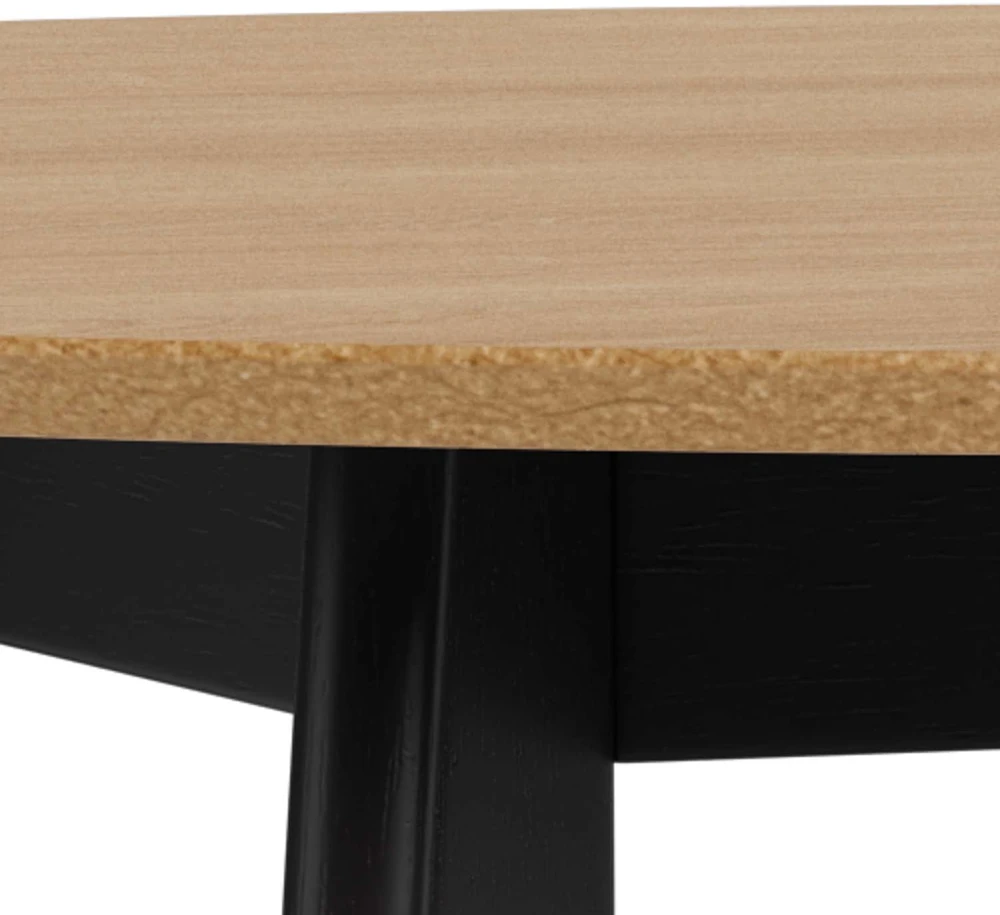 Home4You Dining table ROXBY D105xH76cm, oak/juodas