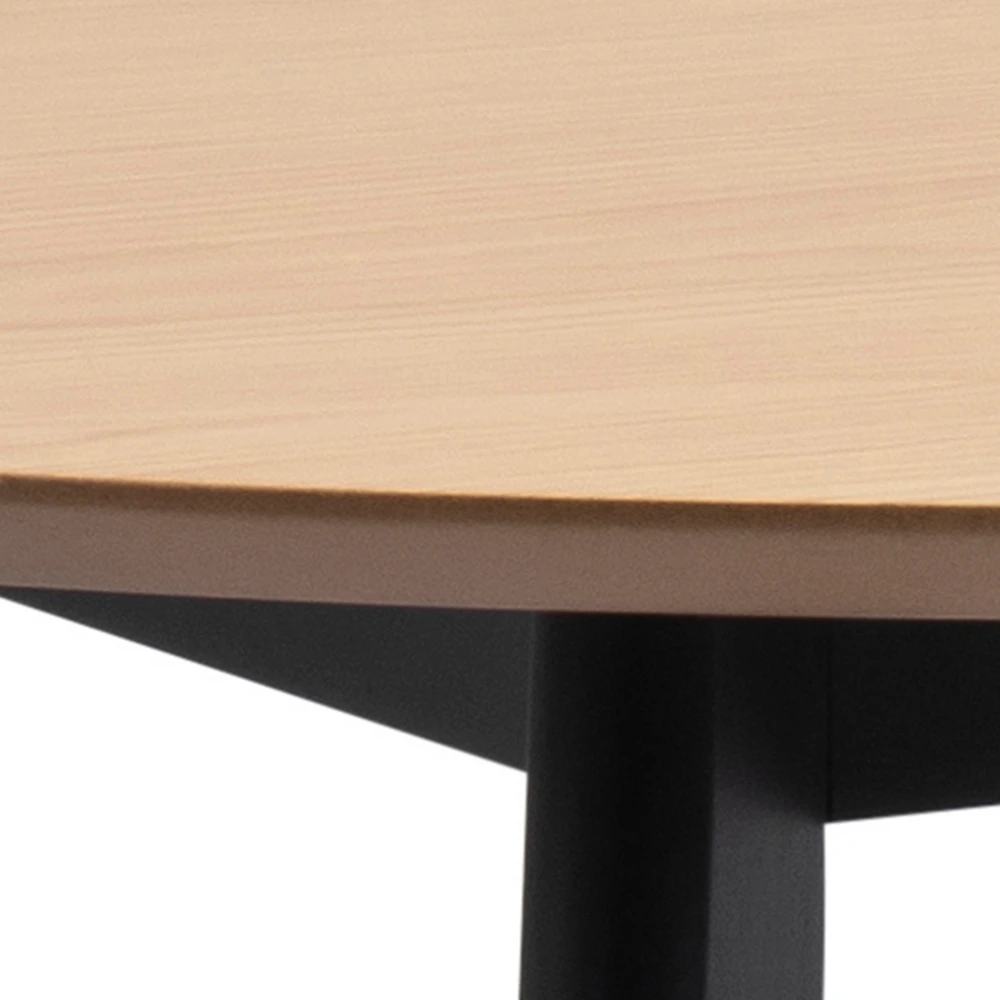 Home4You Dining table ROXBY D105xH76cm, oak/juodas