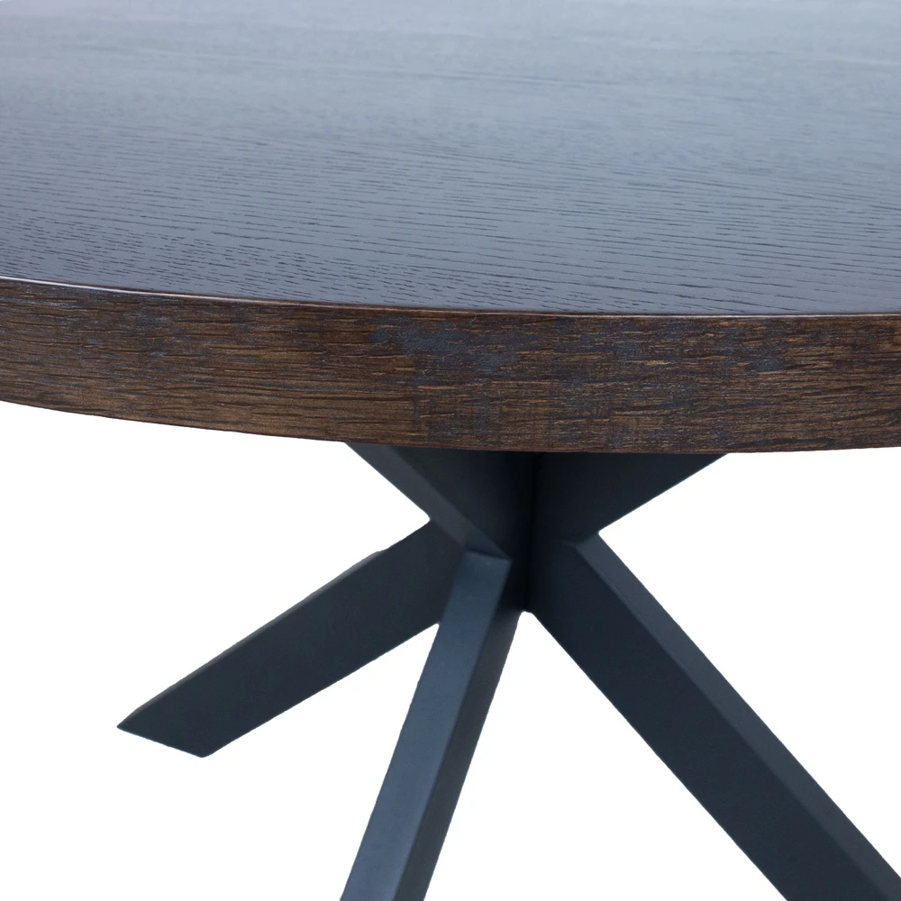 Home4You Dining table VANCOUVER D120xH75cm, juodas smoky oak