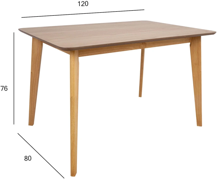 Home4You Dining table ROXBY 120x80xH76cm, oak