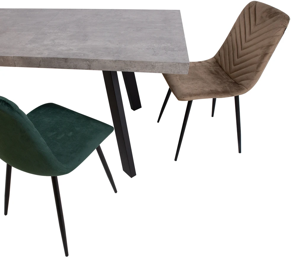 Home4You Valgomojo stalas BRIGIT 159/198x84,5xH77cm, betoninis