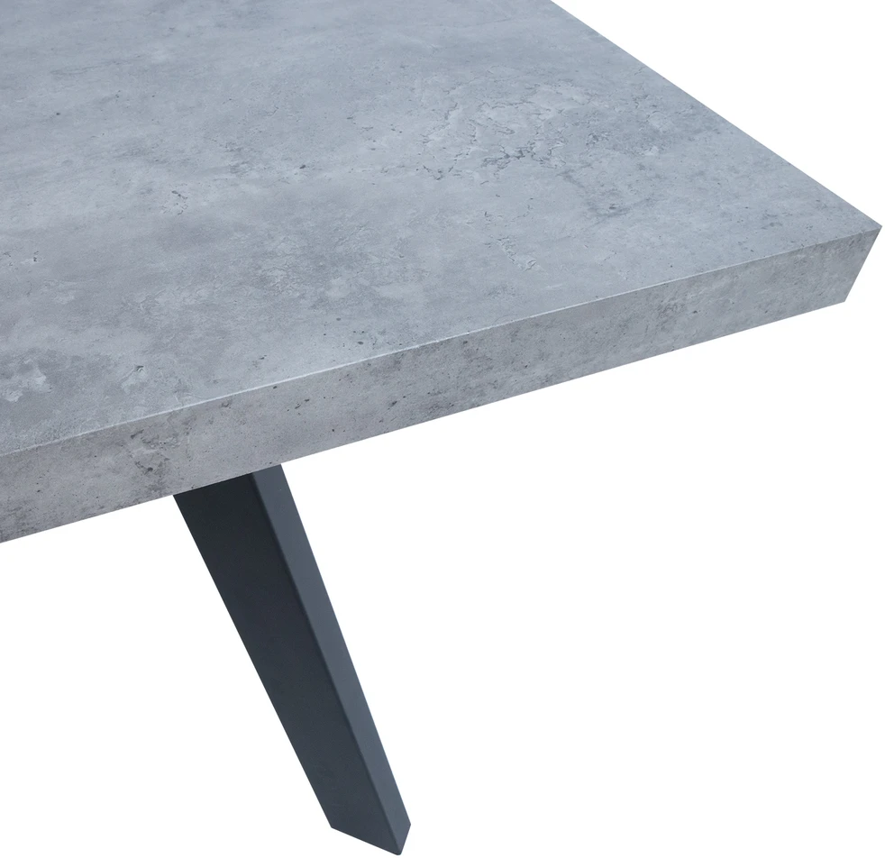 Home4You Valgomojo stalas BRIGIT 159/198x84,5xH77cm, betoninis