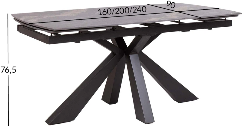 Home4You Valgomojo stalas CHANA 160+40+40x90x76,5 cm