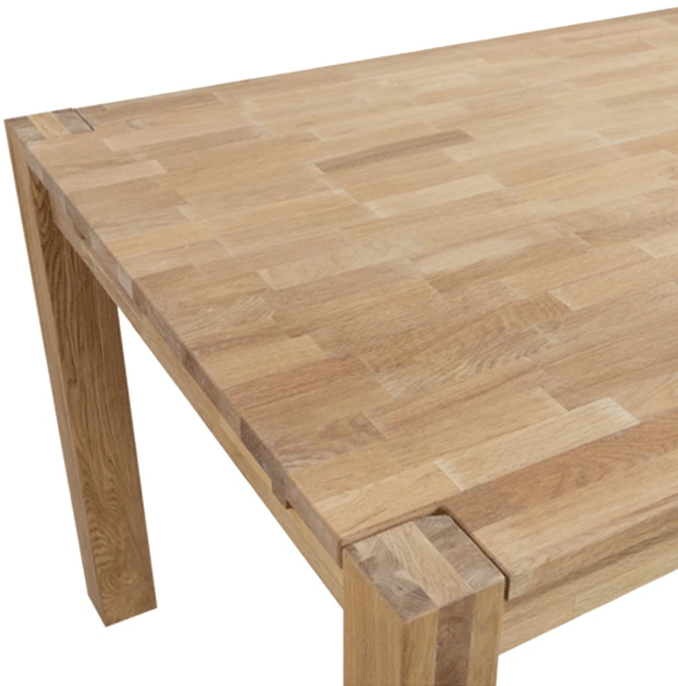 Home4You Valgomojo stalas CHICAGO NEW, 180x90x76 cm, stalviršis: MDF su tikru ąžuolo lukštu, spalva: natūrali, apdaila: alyvuotas