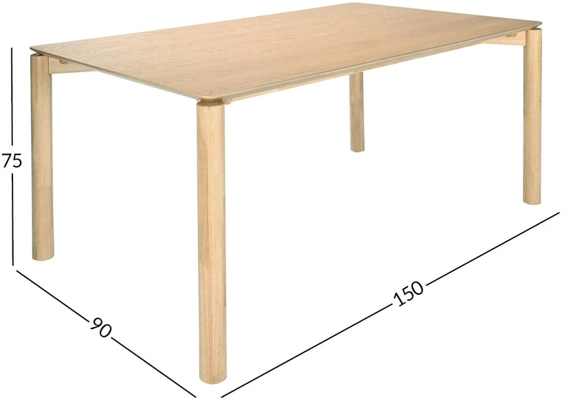 Home4You Valgomojo stalas GARDENIA 150x90xH75cm, ąžuolo spalvos