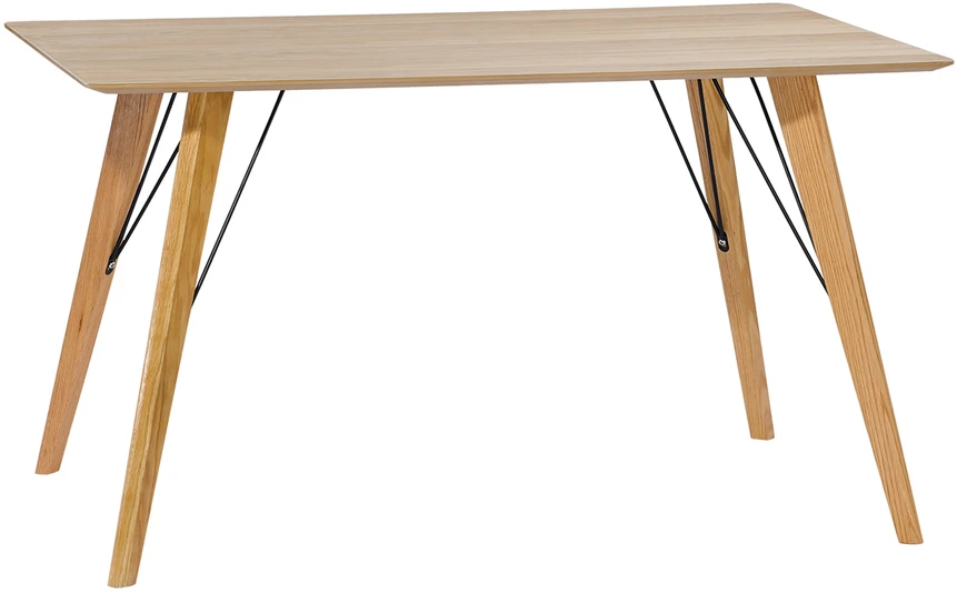 Home4You Valgomojo stalas HELENA 140x80xH74cm, stalviršis: MDF su tikru ąžuolo lukštu, apdaila: lakuota, medžio masyvo ąžuolinės