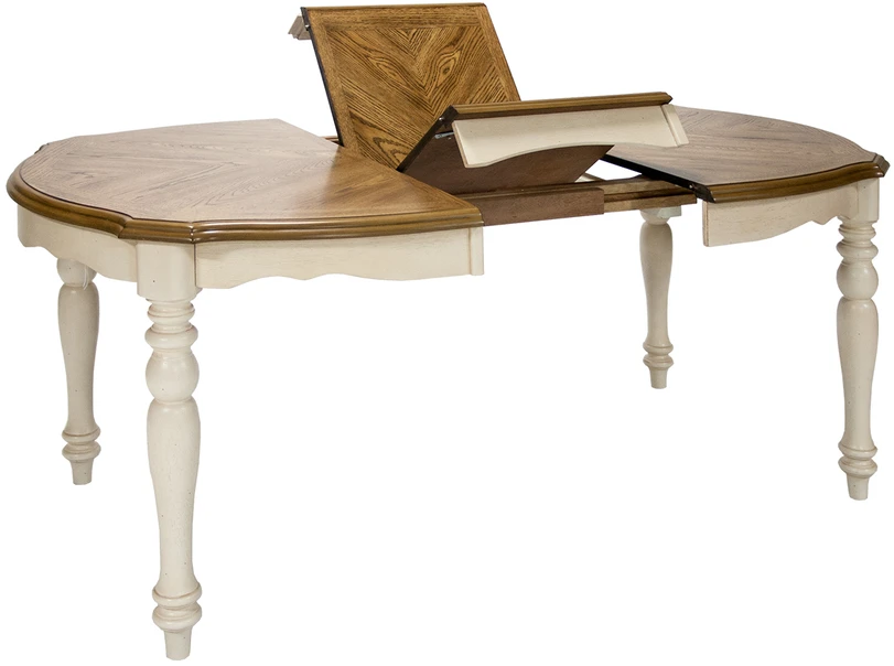 Home4You Valgomojo stalas LILY, 106,5x137-182x76 cm, ištraukiamas, medžiaga: MDF su tikro ąžuolo lukštu, kaučiukmedis, spalva: ąž