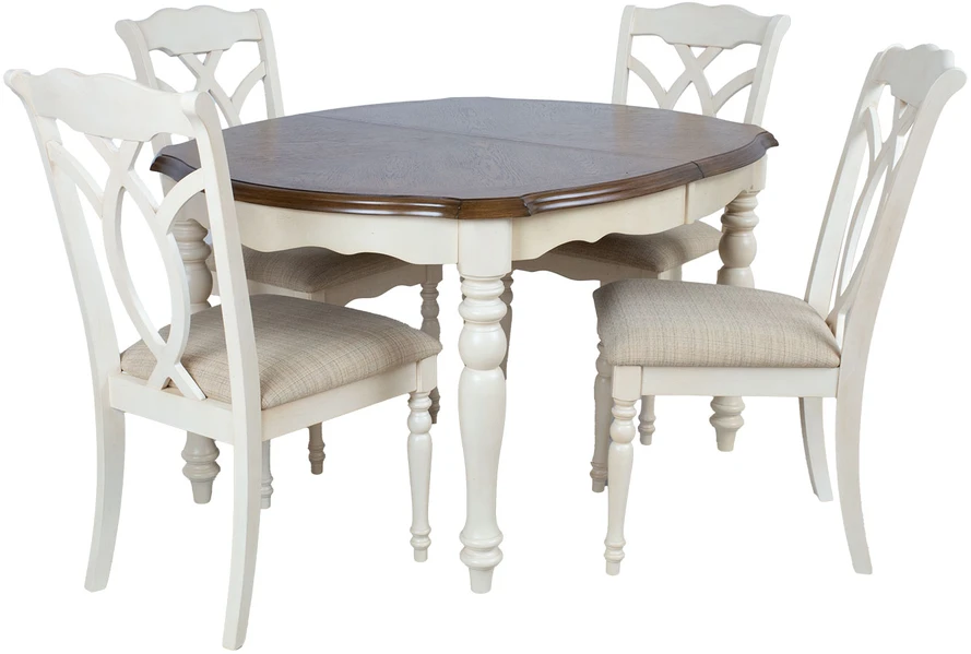 Home4You Valgomojo stalas LILY, 106,5x137-182x76 cm, ištraukiamas, medžiaga: MDF su tikro ąžuolo lukštu, kaučiukmedis, spalva: ąž