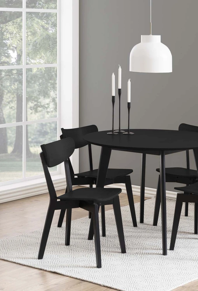 Home4You Stalas ROXBY D105xH76cm Apvalus Juodas