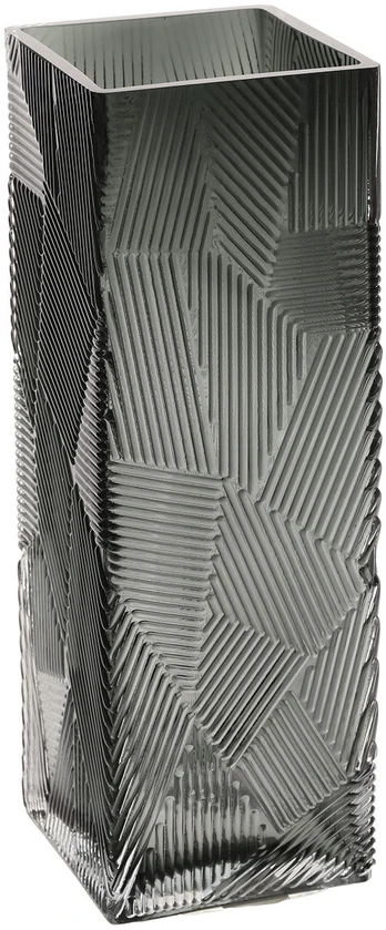 Home4You Vaza ZANA 10x10xH30cm, pilkas stiklas