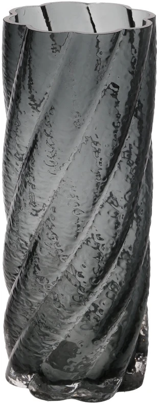 Home4You Vaza LAURO D10xH25cm, pilkas stiklas