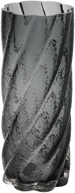 Home4You Vaza LAURO, D10xA25cm, pilkas stiklas