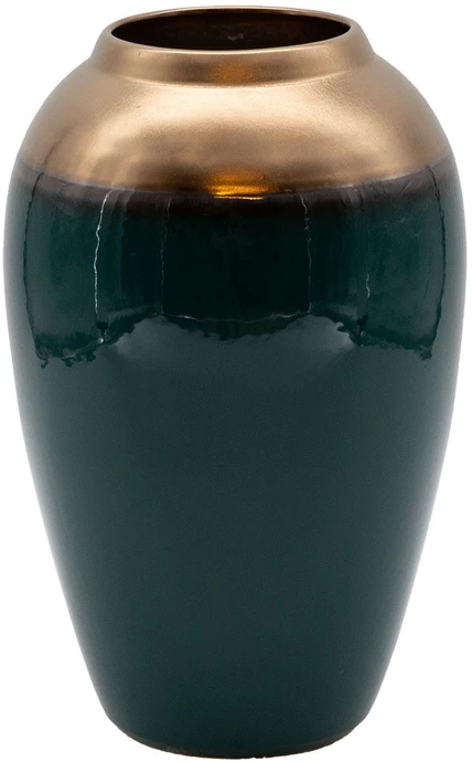 Home4You Vaza „TITAN STONE“, D17xH27 cm, tamsiai žalia