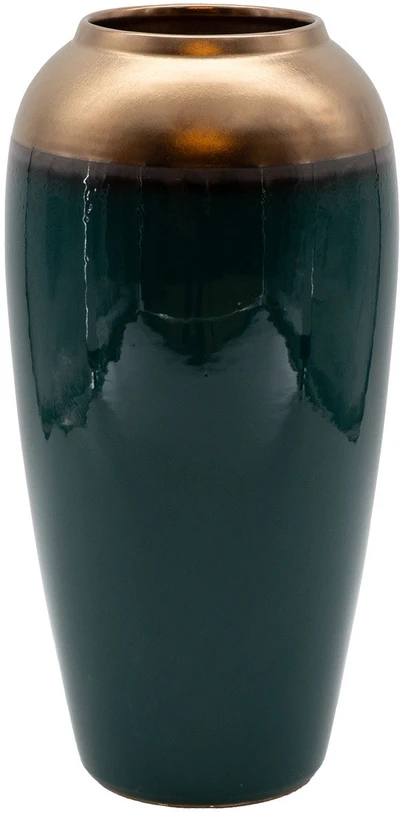 Home4You Vaza „TITAN STONE“, D17 x H33 cm, tamsiai žalia