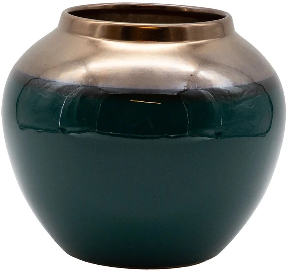 Home4You Vase TITAN STONE D20xH18cm, dark žalias