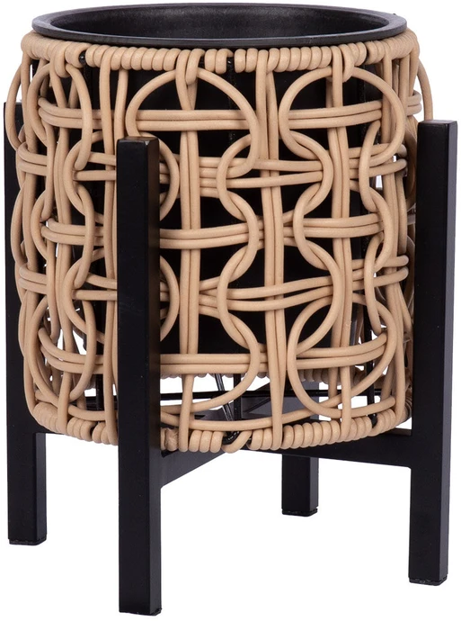 Home4You Vazonas WICKER su stovu 20x20xA23cm, šviesiai rudas