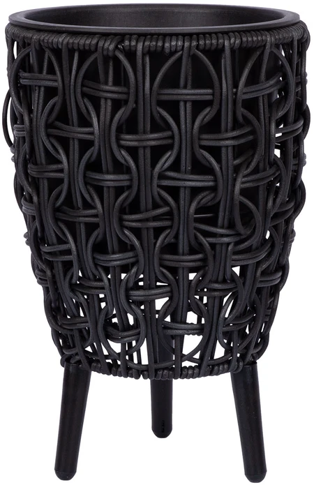 Home4You Vazonas WICKER 21x21xH32cm, juodas