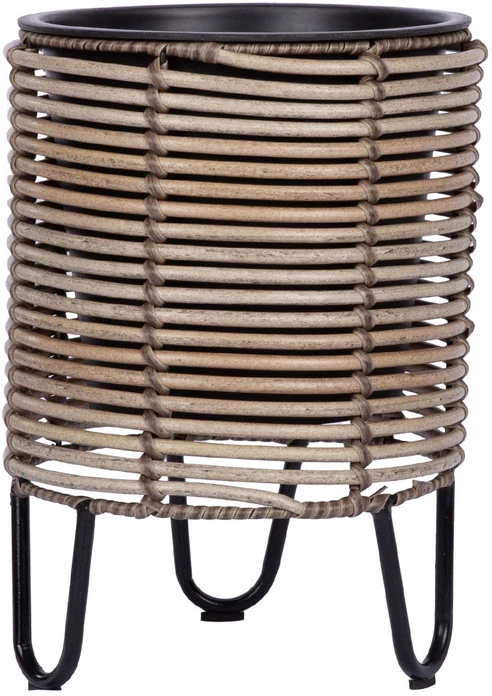 Home4You Gėlių vazonas WICKER D25xH35cm, smėlio-pilka