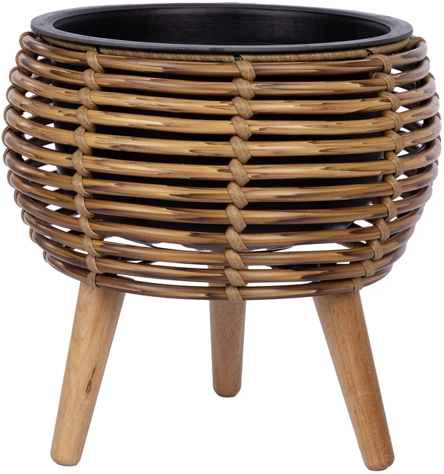 Home4You Vazonas WICKER 28x28xH28cm, šviesiai rudas