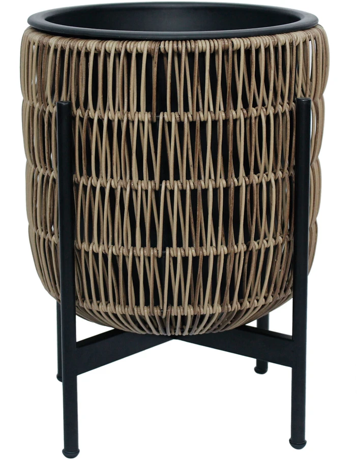 Home4You Sėjamoji WICKER su stovu 30x30xH38cm, šviesiai ruda