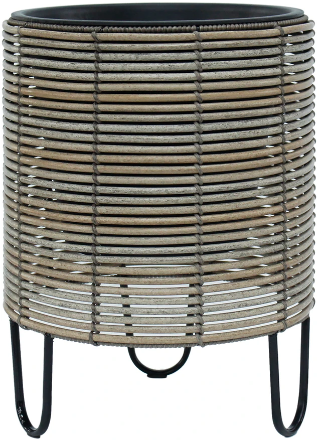 Home4You Sėjamoji WICKER D36xH48cm, smėlio-pilka