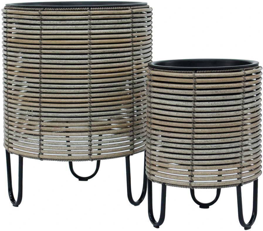 Home4You Sėjamoji WICKER D36xH48cm, smėlio-pilka