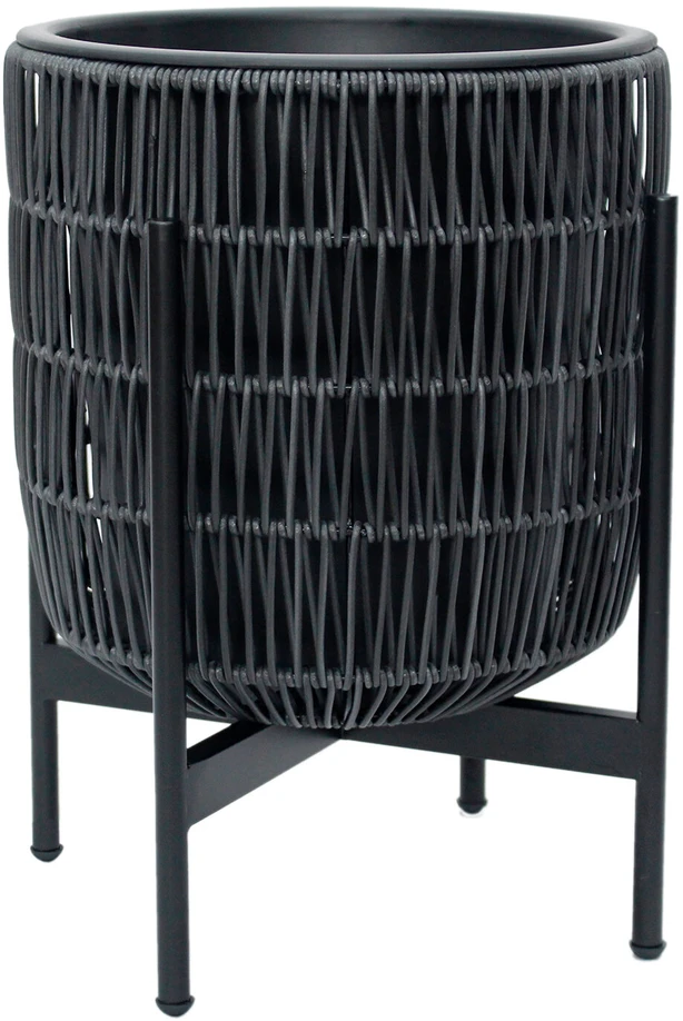 Home4You Sėjamoji WICKER su stovu 38x38xH49cm, juoda