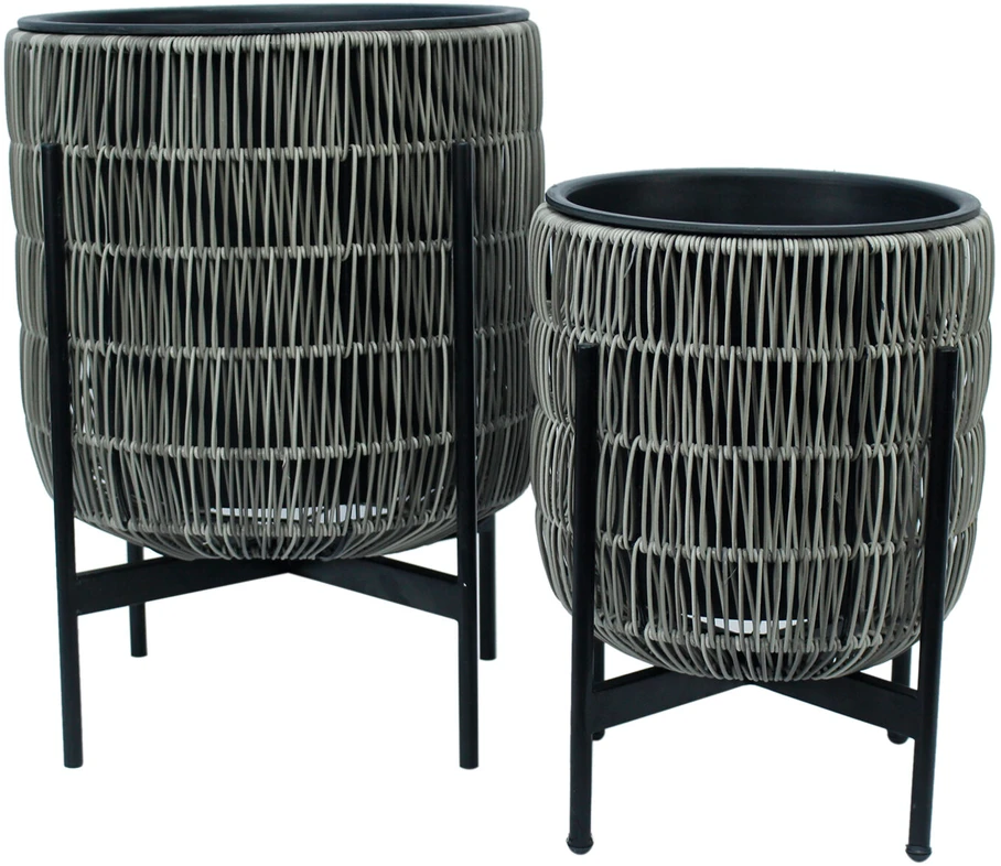 Home4You Sėjamoji WICKER su stovu 38x38xH49cm, pilka