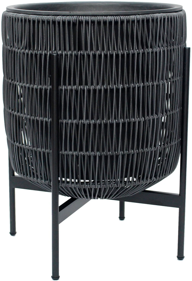 Home4You Sėjamoji WICKER su stovu 38x38xH49cm, juoda