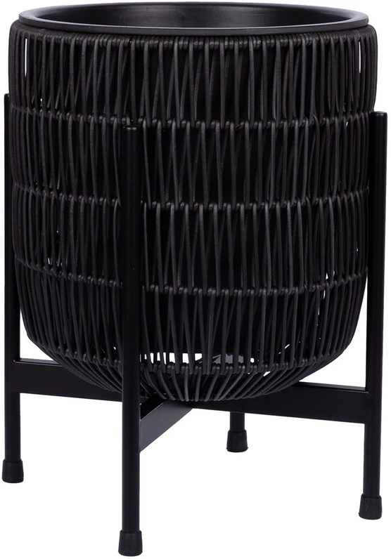 Home4You Sėjamoji WICKER su stovu 30x30xH38cm, juoda