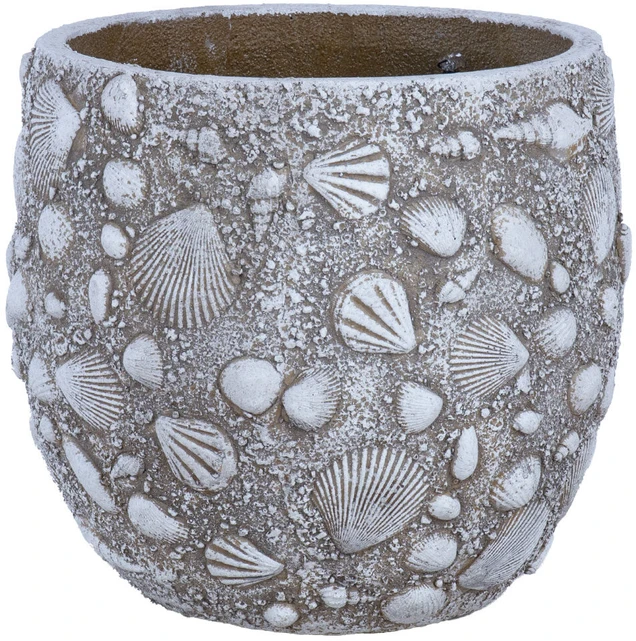 Home4You Gėlių vazonas „SUNNY SHELL“, D27 x H25 cm, smėlio spalvos