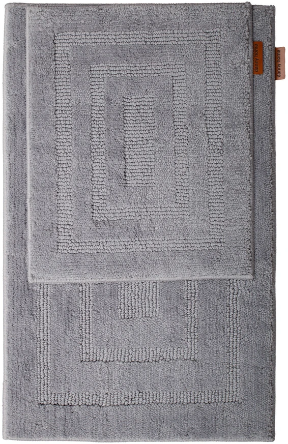 Lova Home4You Vonios kilimėliai „ROMANO“, 2 vnt., 50 x 80 cm + 50 x 40 cm, pilkos spalvos